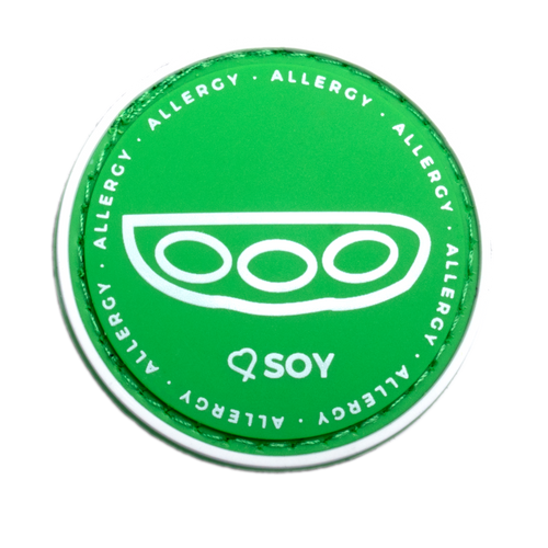 Soy Allergy alert patch to be used on medical bag, backpacks and other bags. Can be used where you use moral patches.