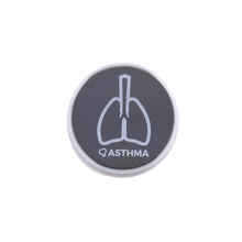 Asthma alert charm meant to be used on a medical alert bracelet or band. Used to help alert others and help respond to an Asthma episode