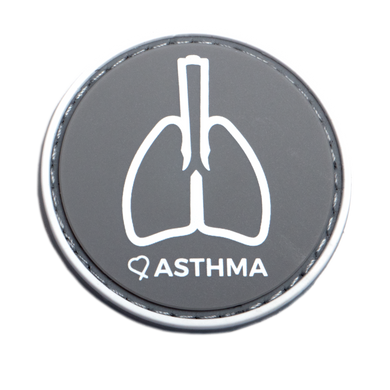 Asthma alert patch to be used on medical bag, backpacks and other bags. Can be used where you use moral patches.