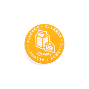 Dairy Allergy alert charm meant to be used on a medical alert bracelet or band. Used to help alert others and help prevent exposure to dairy