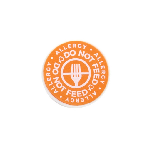 Do Not Feed alert charm meant to be used on a medical alert bracelet or band. Used to help alert others and help prevent exposure to food allergies