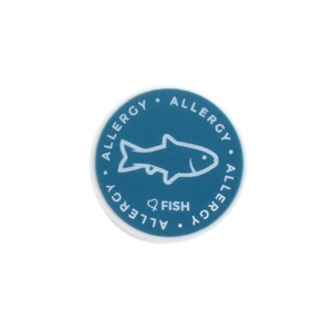 Fish Allergy alert charm meant to be used on a medical alert bracelet or band. Used to help alert others and help prevent exposure to Fish