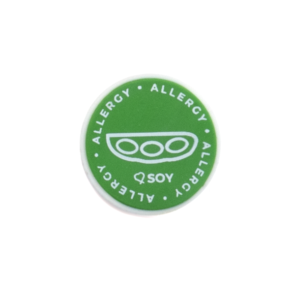 Soy Allergy alert charm meant to be used on a medical alert bracelet or band. Used to help alert others and help prevent exposure to soy